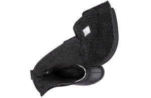 Top view of Black BILLY Ice Winter Boots, highlighting insulated inner fabric for warmth, suitable for diabetes, plantar fasciitis, and orthotics.