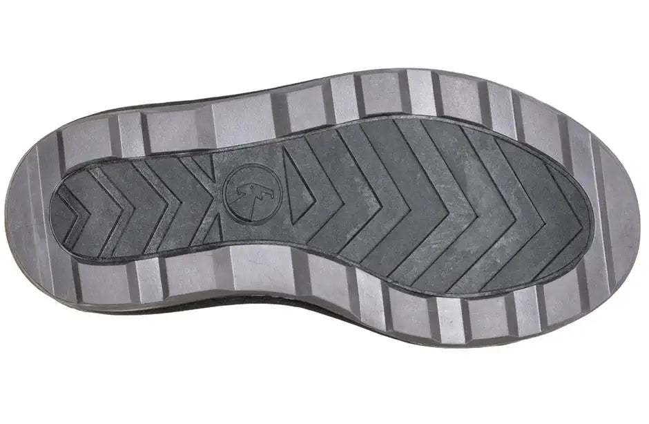Black Grey BILLY Ice II Kids Winter Boots sole with durable traction pattern for stability in snowy conditions. AFO friendly design.