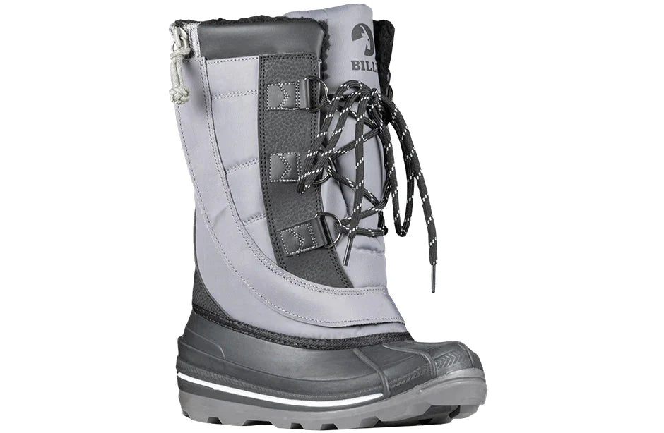 Black Grey BILLY Ice II Winter Boots for diabetes, plantar fasciitis, bunions, wide feet, wheelchair, and orthotics.