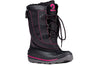 Black/Pink BILLY Ice II Winter Boots, AFO friendly, insulated for warmth, ideal winter footwear for kids.
