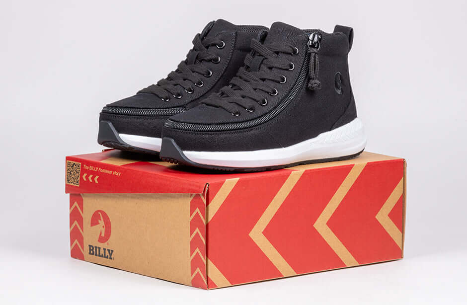 Black BILLY Goat Classic High Top CPMA Certified AFO-Ready -Shoekid.ca