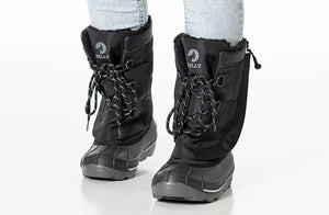 Black BILLY Ice II Winter Boots for diabetics, plantar fasciitis, bunions, wide feet, wheelchair use, and orthotics.