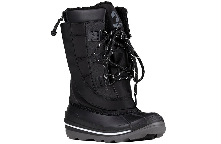 Black BILLY Ice II Winter Boots for diabetes, plantar fasciitis, bunions, wide and extra wide feet, and orthotic support.