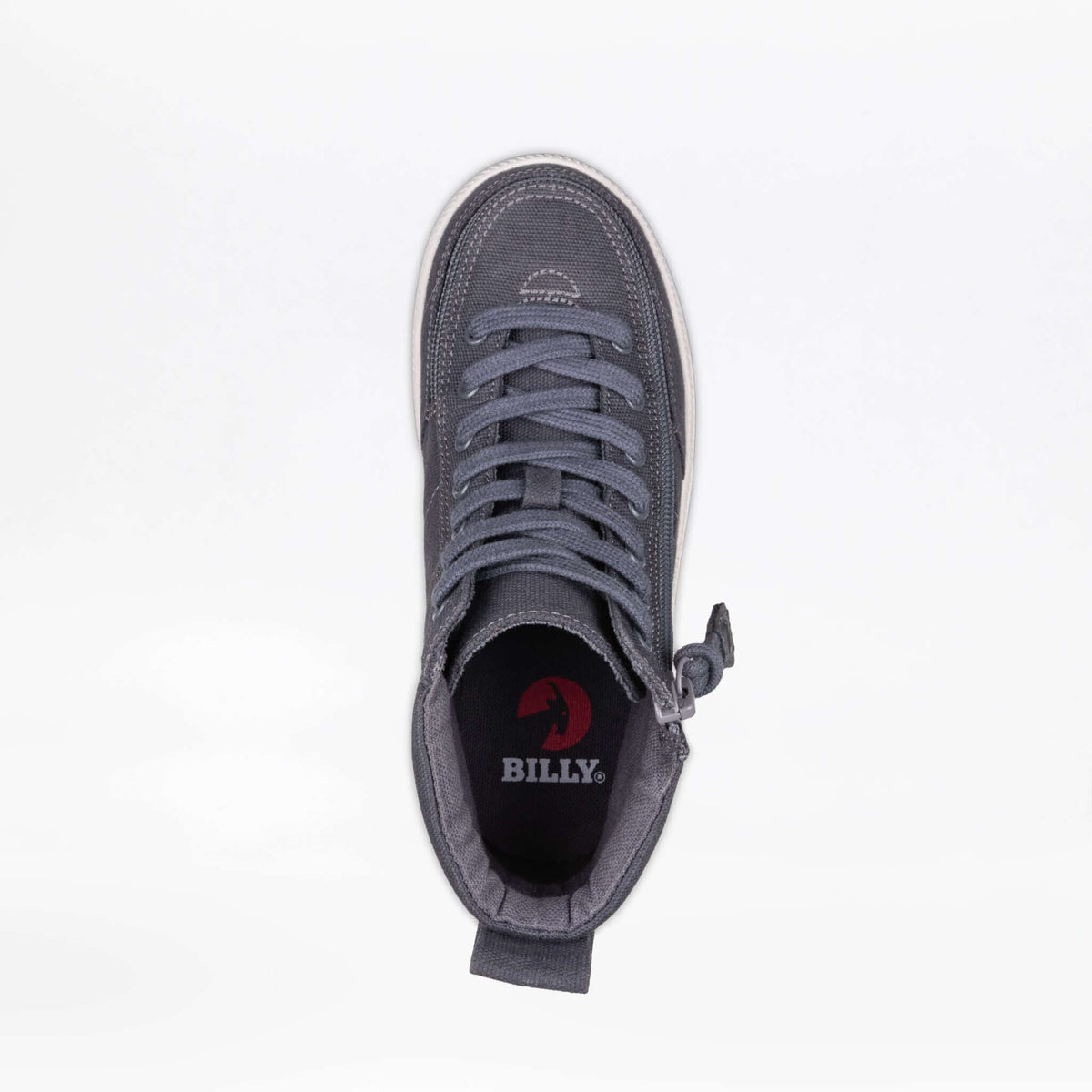 Charcoal/White BILLY Classic Lace High Tops -Shoekid.ca