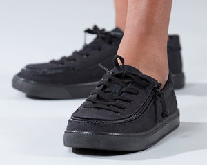 Kid's Black to the Floor Canvas BILLY Classic Lace Lows -Shoekid.ca