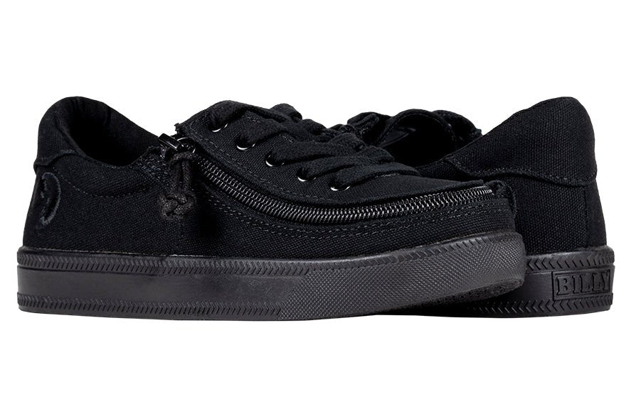 Kid's Black to the Floor Canvas BILLY Classic Lace Lows -Shoekid.ca