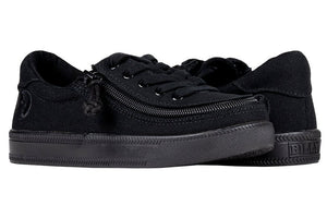 Kid's Black to the Floor Canvas BILLY Classic Lace Lows -Shoekid.ca