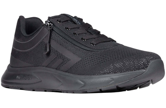 Black BILLY Sport Inclusion adaptive athletic sneakers with side zipper, men's orthopedic wide fit ideal for diabetic feet and arthritis