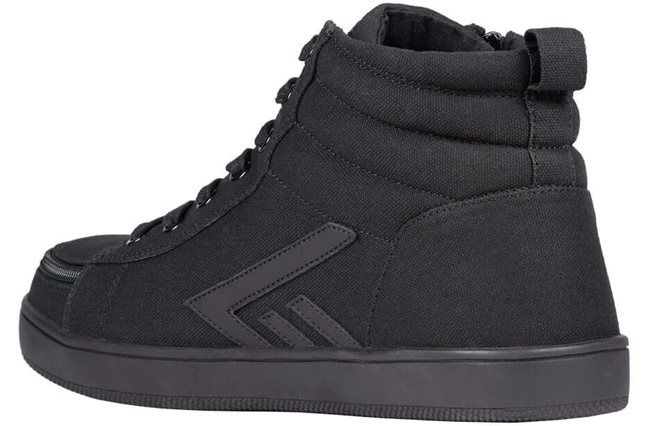 BILLY CS 2.0 men's black adaptive high top sneakers with side zipper, ideal for diabetic feet and wide fit