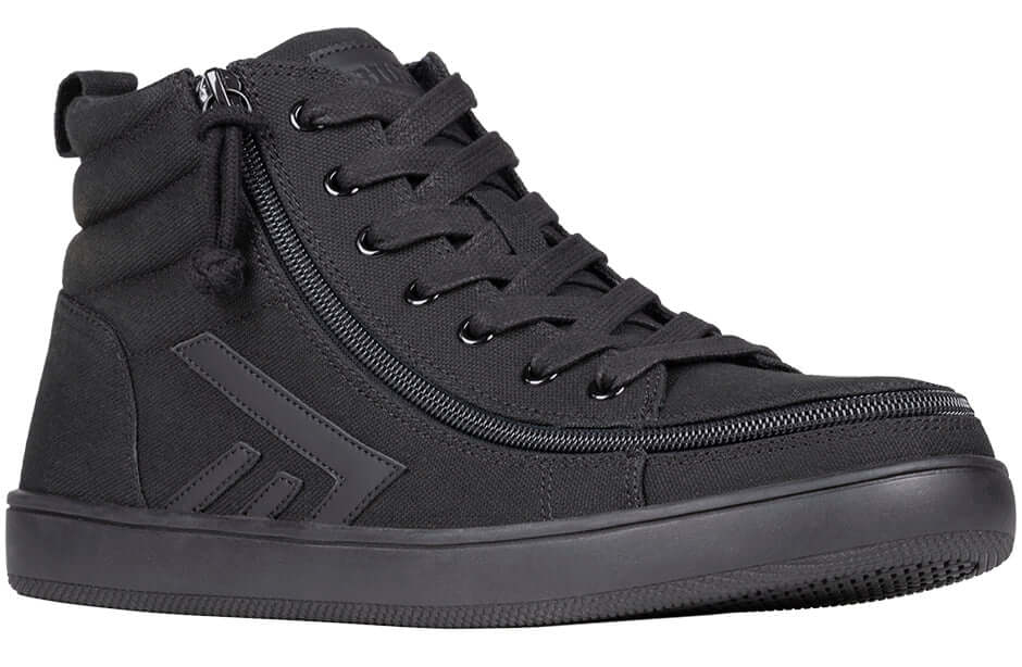 BILLY CS 2.0 men's black adaptive high top sneakers with side zipper, ideal for diabetic feet and arthritis