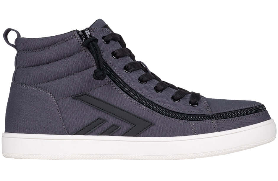 Charcoal/Black BILLY CS 2.0 high tops men's adaptive shoes with side zipper, ideal for diabetic feet and wide fit