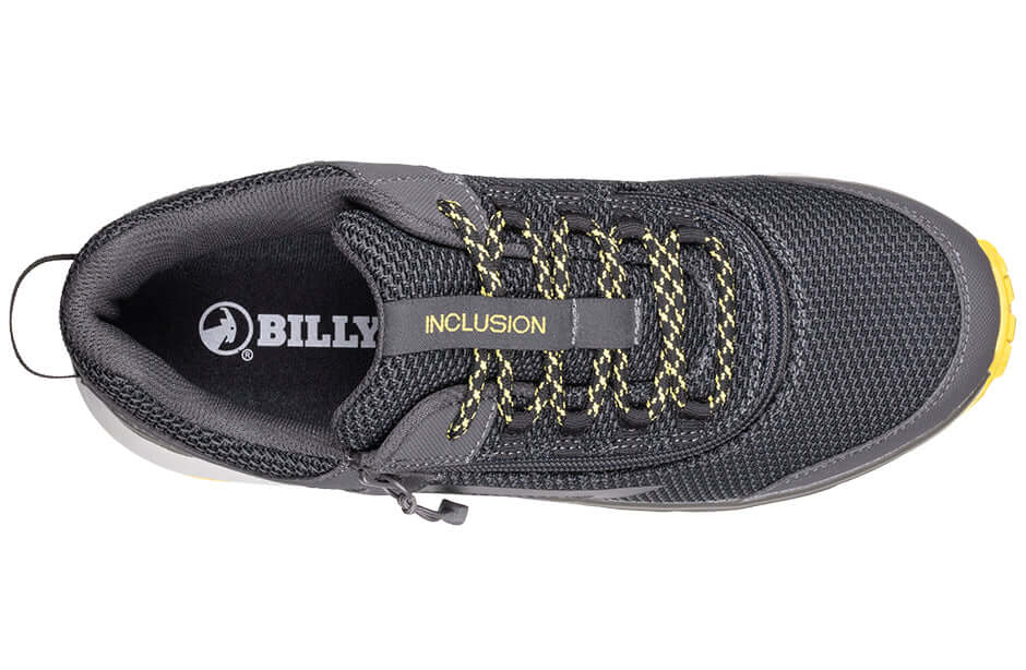 Men&#39;s Charcoal/Yellow BILLY Inclusion Trail Sneakers -Shoekid.ca