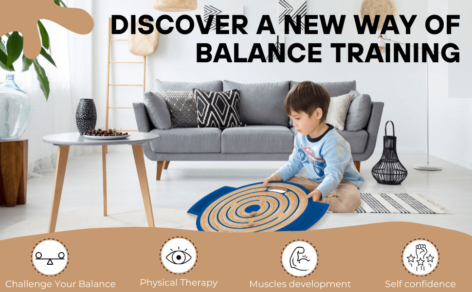 Mindful Moves: TippyToe Eco-Friendly Wooden Labyrinth Balance Board - A Creative Journey of Coordination &amp; Puzzle-Solving for Ages 4-14 - shoekid.ca