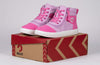 Pink BILLY Street Short Wrap High Tops with laces and zipper for easy on and off. Functional and fashionable kids shoes on box.