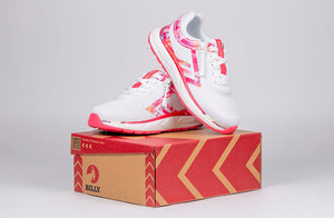 Pink Marble BILLY Sport Inclusion Sneakers on box, ideal for diabetes, plantar fasciitis, bunions, wide feet, and orthotics.