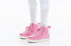 Pink BILLY Classic D|R High Tops with wrap-around zipper, ideal for diabetes, plantar fasciitis, bunions, and orthotics support.