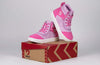 Pink BILLY Street Short Wrap High Tops with laces and zipper on a shoebox, easy on and off for toddlers and big kids, fashionable design