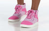 Pink BILLY Street Short Wrap High Tops for kids, featuring easy on and off zipper and laces, stylish and functional shoes.