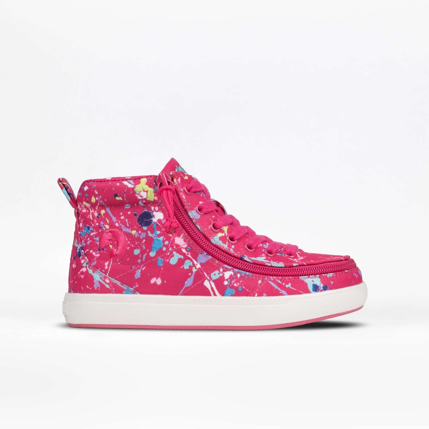 Sasha Splatter BILLY Classic D|R II kids' high top, AFO-ready with wraparound zipper and extra-depth fit