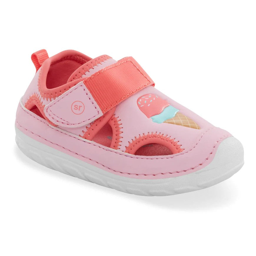 Stride Rite Girls Splash Sandals Pink Coral First Walker Shoes (Water Friendly) - shoekid.ca