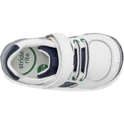 Stride Rite Kids Wes White Navy Leather Toddler Casual Shoes