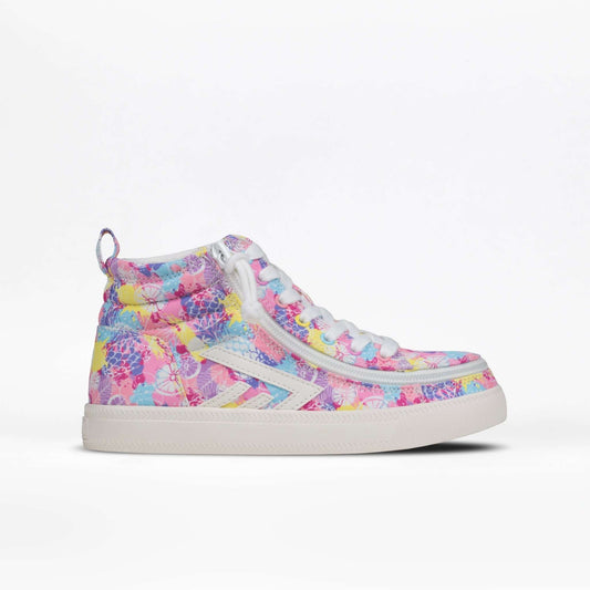 Tropical print BILLY CS High 2.0 kids' high top sneaker with wraparound side zipper