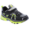 Tsukihoshi Storm Boys Black Lime Running Shoes - Lightweight, Machine Washable Sneakers for Big Kids &amp; Toddlers