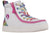 White Rainbow BILLY Classic Lace Highs with colorful laces and zipper, kids shoe designed for easy on and off.