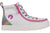 White Rainbow BILLY Classic Lace Highs with colorful laces and zipper, kids shoe designed for easy on and off.