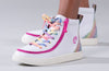 White Rainbow BILLY Classic Lace Highs kids shoes with rainbow laces and zipper, easy on and off, colorful and trendy footwear.