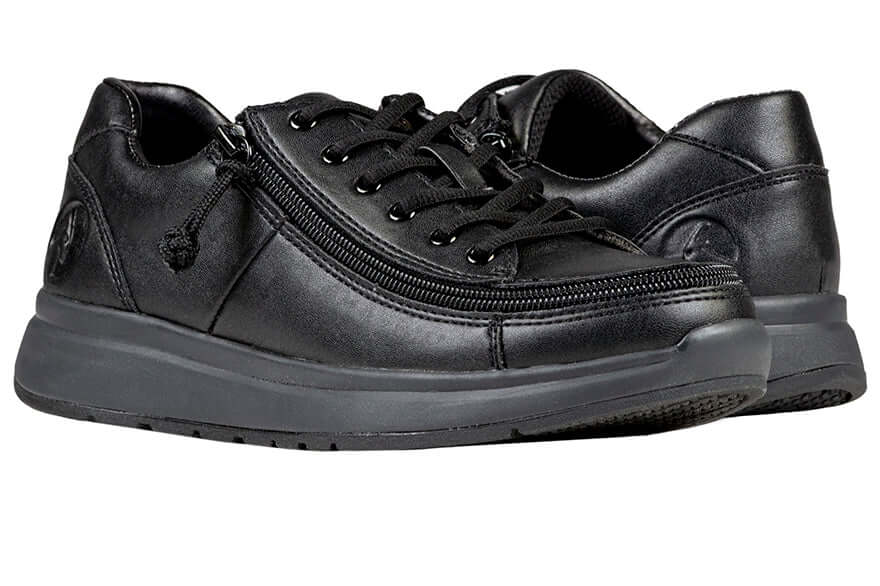 Women's black BILLY Work Comfort low shoe, CPMA-certified slip-resistant with side zipper for healthcare