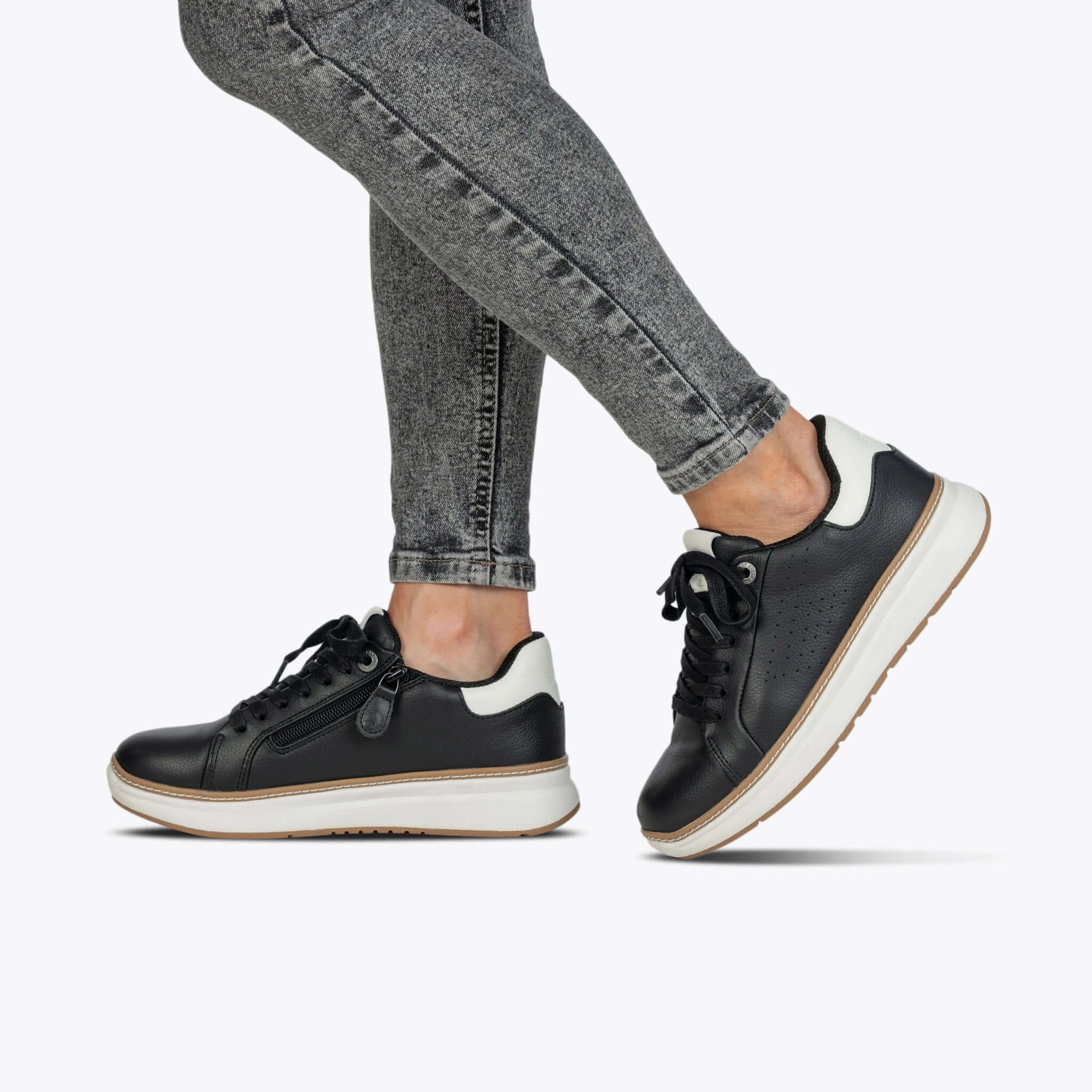 Women&#39;s Black Leather BILLY Comfort Luxe -Shoekid.ca