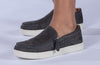 Close-up of Women&#39;s Charcoal BILLY Perf Lows shoes, suitable for diabetes, plantar fasciitis, bunions, and orthotics.