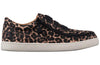 Leopard print BILLY Gore Low women&#39;s sneaker with elastic straps, ideal for diabetes, plantar fasciitis, bunions, and orthotics.
