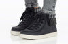 Women&#39;s Black/Charcoal BILLY Cuffs high top shoes with fur collar, ideal for diabetes, plantar fasciitis, and wide feet comfort.