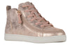 Women&#39;s Rose Gold BILLY Sneaker Lace Mid Tops, suitable for diabetes, plantar fasciitis, bunions, wide feet, and orthotics.