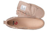 Interior view of Women&#39;s Rose Gold BILLY Sneaker Lace Mid Tops showing comfort insoles for diabetic, plantar fasciitis, and wide feet use.