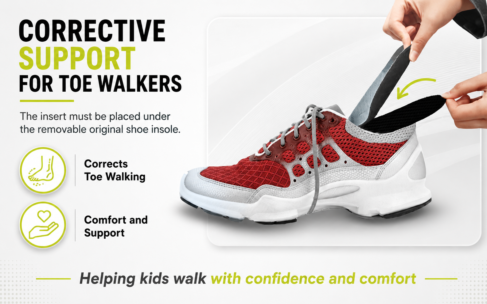 Toe Walking Insoles for Kids – Carbon Fiber Orthotic Support (Pair)