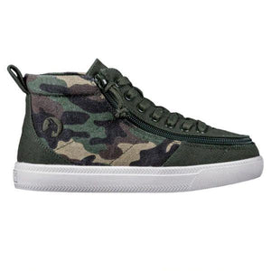 BILLY Classic D|R High Top Olive Camo Kids High Top Adaptive Sneaker (Easy On) - ShoeKid.ca