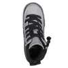 Billy Grey Colorblock Street High Tops with zipper for easy on/off, kids shoes with laces, functional and fashionable design.