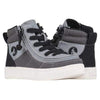 Billy Grey Colorblock High Tops with EasyOn/Off zippers for kids, featuring laces, functional and stylish design for toddlers.