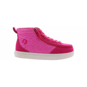 Billy Pink Print Classic Kids High Top Adaptive Sneaker (EasyOn) - ShoeKid.ca