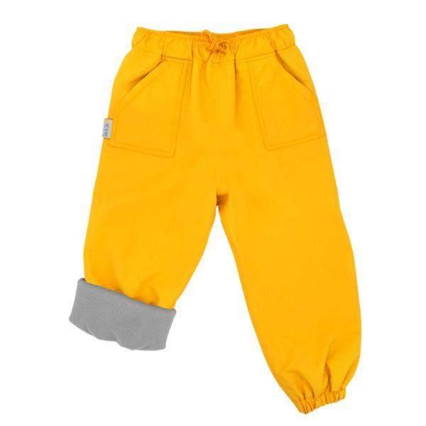 Fleece Lined Rain Pants Yellow 100% Waterproof & Warm