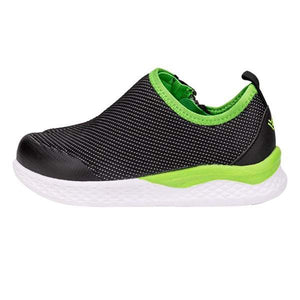 Friendly Kids Force Black Lime Boys Running Shoes (AFO Compatible) - ShoeKid.ca