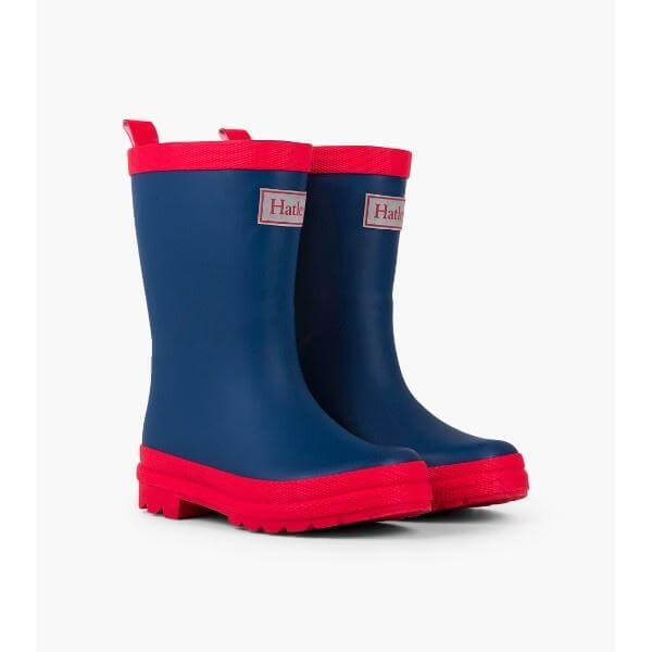 Hatley Navy Red Kids Rain Boots