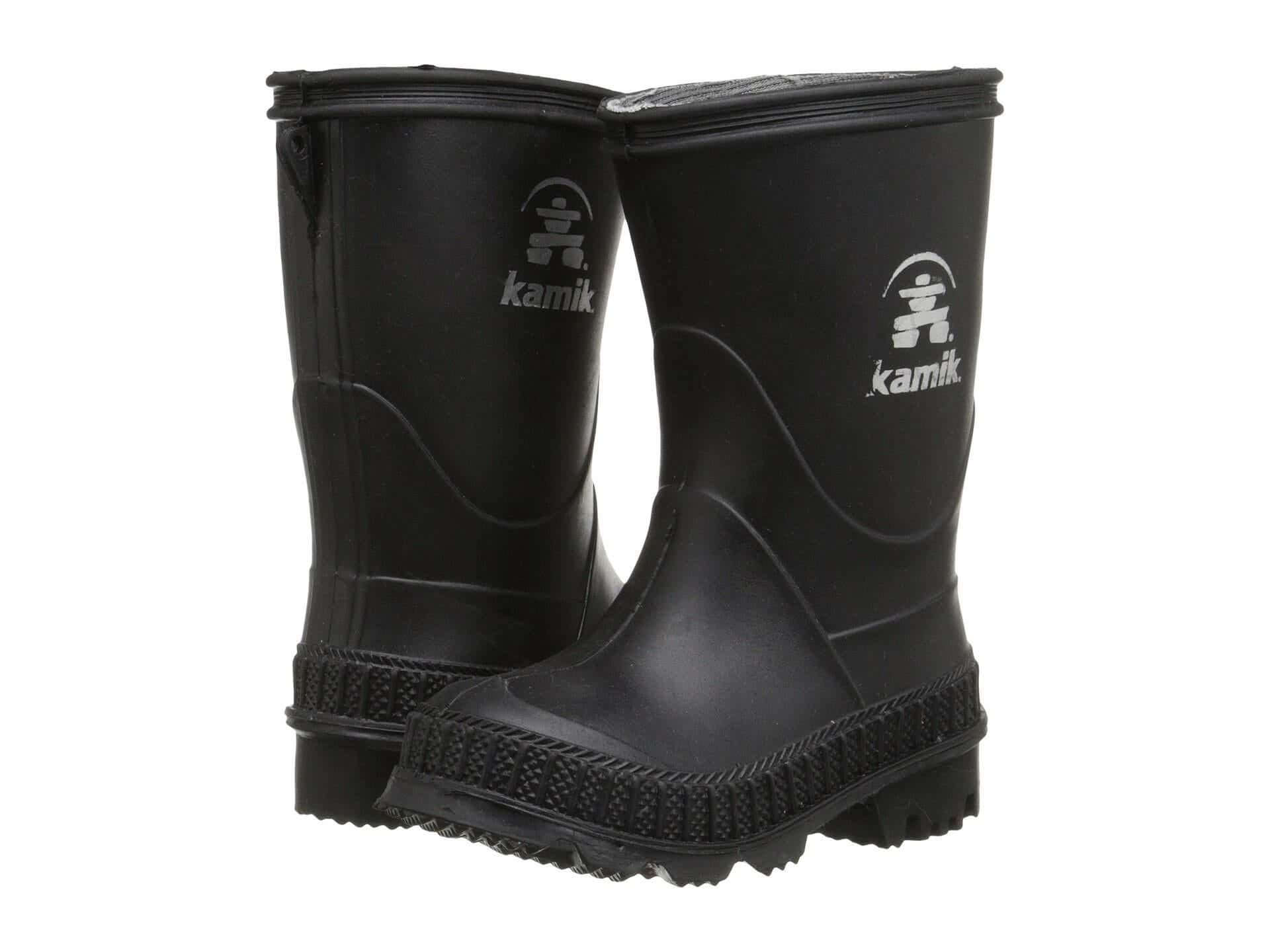 Kamik Stomp Boys Black Rain Boots (Made in Canada)