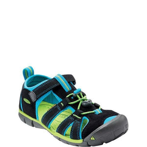 Keen Seacamp II CNX Black/ Brilliant Blue Little/Big Kids Sandals (Water Friendly) - ShoeKid.ca