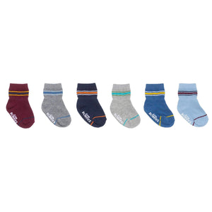 Robeez  6 Pack Infant Socks - Varsity Stripes - ShoeKid.ca