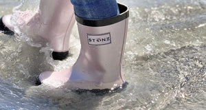 Stonz Kids Girls Toddler Rain Boots Metallic Haze Pink - ShoeKid.ca