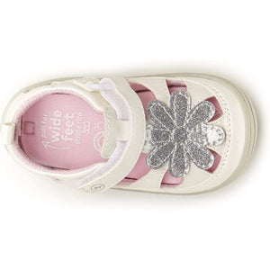 Stride Rite Alicia Baby Toddler Girls White Sandals (Machine Washable) - ShoeKid.ca